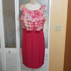 Connected Ladies Beautiful Pink Floral Overlay Dress